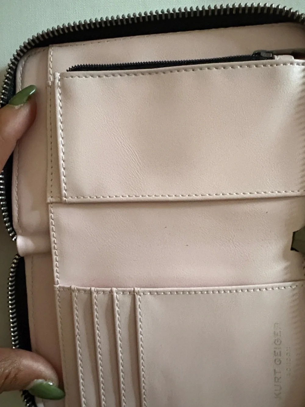 Kurt Geiger Pink Crystal-Embellished Zip Wallet - Women - Picture 3 of 4